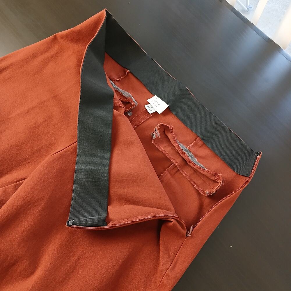 A New Day Slim Straight Leg Pintuck Ankle Pants 8 red-orange stretch high waist - Picture 4 of 14